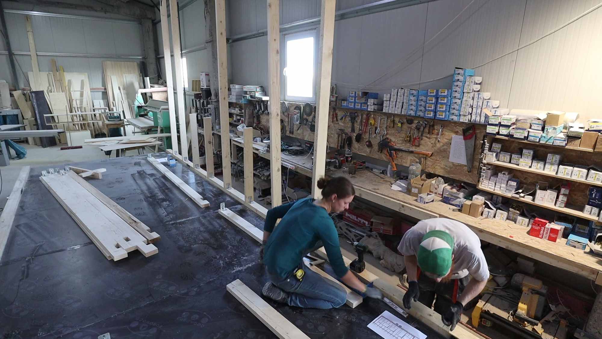 Aufbau des Holzrahmens
